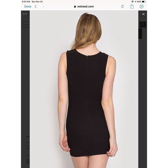 New~Black & White V Neck Mini Dress Sz Large - Picture 8 of 8